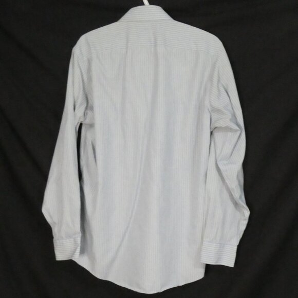 EGARA - Non Iron - Slim Fit | 16 34-35 | Light Blue & Yellow Striped Dress Shirt - Picture 2 of 14